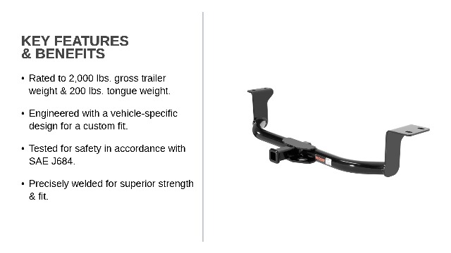 CURT トレーラー用ヒッチ 11276 Amazon.com: CURT Manufacturing 11276 Class 1 Trailer Hitch, Pin